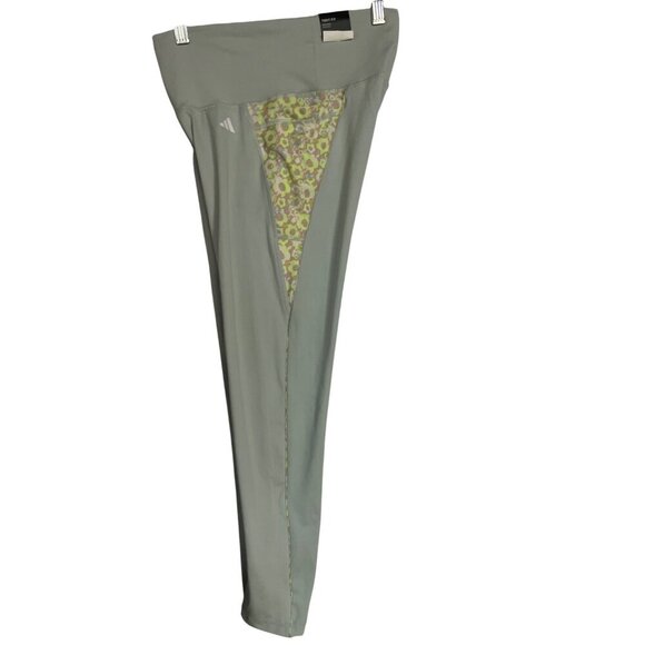 Adidas Training Leggings Womens Medium High Rise 7/8 Training Leggings Green Wit - Picture 3 of 10